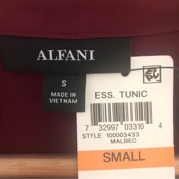 Alfani tunic from Macys, malbec sheer button down, never worn, tags attached - Picture 3 of 5